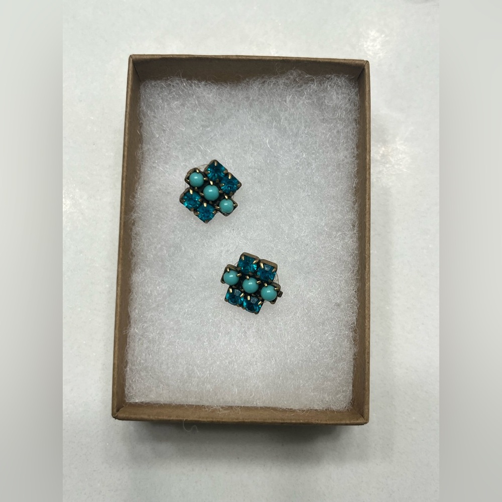 Alex and Ani Turquoise and White Earrings
